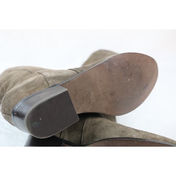 Crown Vintage Boots 6.5M TIPTON Women Brown Suede Hidden Wedge Tall Slip On - Picture 6 of 7